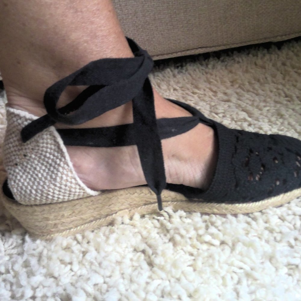 Black lace ankle time espedrille - Picture 5 of 5